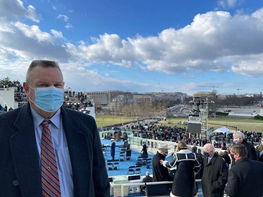Tester at Biden inauguration